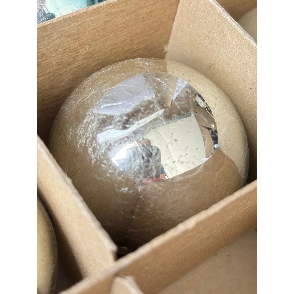 Vintage‎ Woolworths Glass Christmas Ornaments Bauble Set of 9 Silver USA Made